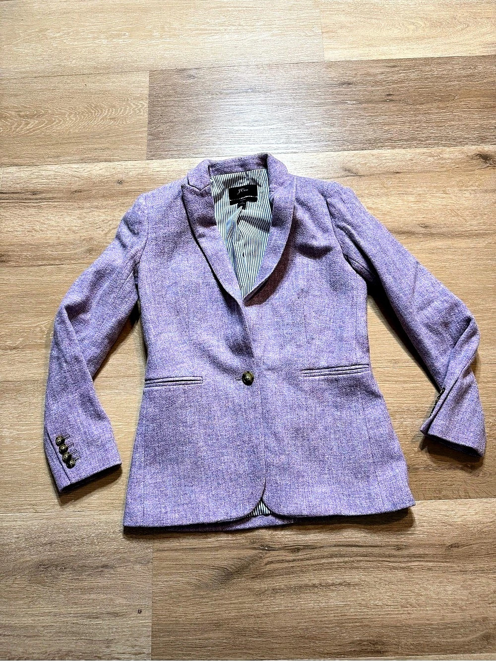 J.Crew Parke Blazer in Purple Herringbone English Wool in Purple